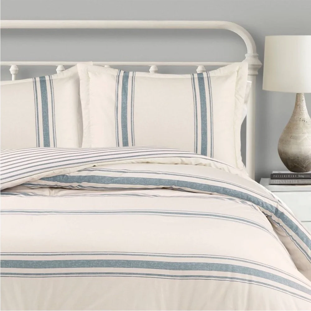 Lush Decor King Farmhouse comforter Set, Blue/White